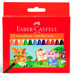 WAX CRAYON JUMBO FABER CASTEL SET OF 12 FC120040